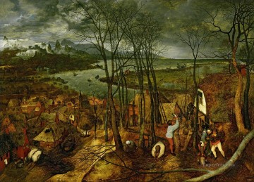  Elder Art - Gloomy Day Flemish Renaissance peasant Pieter Bruegel the Elder